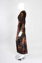 Recess Los Angeles Vintage Vicky Tiel Velvet Lamé Fire Leopard Dress