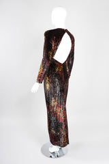 Recess Los Angeles Vintage Vicky Tiel Velvet Lamé Fire Leopard Dress