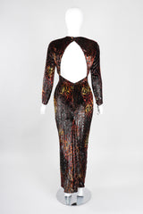 Recess Los Angeles Vintage Vicky Tiel Velvet Lamé Fire Leopard Dress