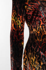 Recess Los Angeles Vintage Vicky Tiel Velvet Lamé Fire Leopard Dress