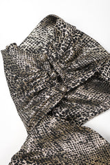 Recess Designer Consignment Vintage Vicky Tiel Metallic Gold Snake Lamé Choker Sweetheart Cutout Dress Los Angeles Resale