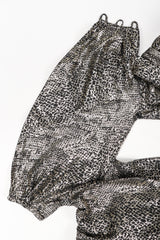 Recess Designer Consignment Vintage Vicky Tiel Metallic Gold Snake Lamé Choker Sweetheart Cutout Dress Los Angeles Resale