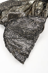 Recess Designer Consignment Vintage Vicky Tiel Metallic Gold Snake Lamé Choker Sweetheart Cutout Dress Los Angeles Resale