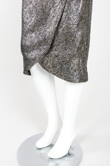 Recess Designer Consignment Vintage Vicky Tiel Metallic Gold Snake Lamé Choker Sweetheart Cutout Dress Los Angeles Resale