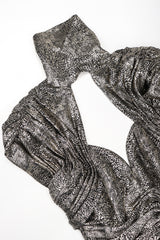 Recess Designer Consignment Vintage Vicky Tiel Metallic Gold Snake Lamé Choker Sweetheart Cutout Dress Los Angeles Resale