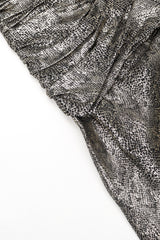 Recess Designer Consignment Vintage Vicky Tiel Metallic Gold Snake Lamé Choker Sweetheart Cutout Dress Los Angeles Resale