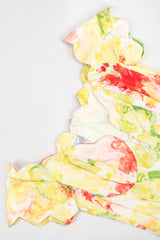 Recess Designer Consignment Vintage Vicky Tiel Floral Watercolor Off The Shoulder Corset Cocktail Dress