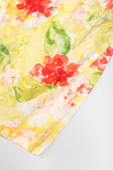 Recess Designer Consignment Vintage Vicky Tiel Floral Watercolor Off The Shoulder Corset Cocktail Dress