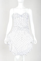 Recess Designer Consignment Vintage Vicky Tiel Sweetheart Dotted Bubble Hem Cocktail Dress Los Angeles Resale Recycled
