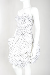Recess Designer Consignment Vintage Vicky Tiel Sweetheart Dotted Bubble Hem Cocktail Dress Los Angeles Resale Recycled