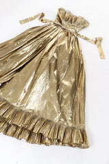Vintage Victor Costa for Saks Ruffle Pleat Lamé Gown flat lay @ Recess LA