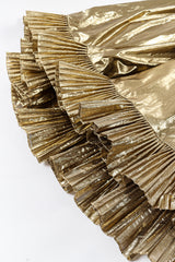 Vintage Victor Costa for Saks Ruffle Pleat Lamé Gown ruffle pleat hem @ Recess LA