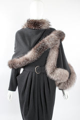 Vintage Victor Costa Tulip Dress & Fur Wrap Set on Mannequin crop at Recess LA