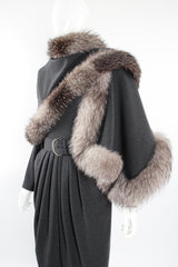Vintage Victor Costa Tulip Dress & Fur Wrap Set on Mannequin crop at Recess LA
