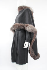 Vintage Victor Costa Tulip Dress & Fur Wrap Set on Mannequin crop at Recess LA