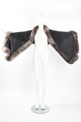 Vintage Victor Costa Tulip Dress & Fur Wrap Set on Mannequin shawl at Recess LA