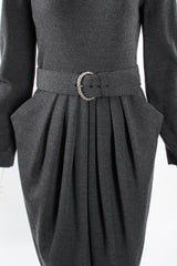 Vintage Victor Costa Tulip Dress & Fur Wrap Set on Mannequin waist detail at Recess LA