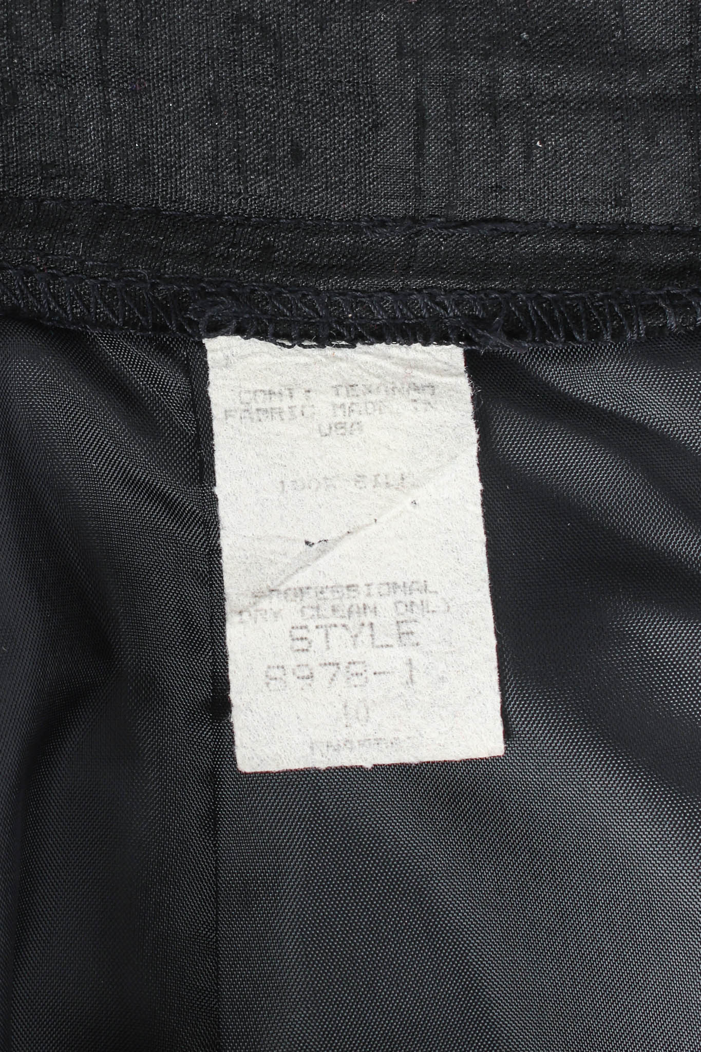 Vintage Victor Costa Rhinestone Floral Silk Jacket & Skirt Set tag @ Recess LA
