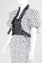 Recess Los Angeles Vintage Victor Costa Positive/Negative Splatter Dot Love Lemons Dress Set