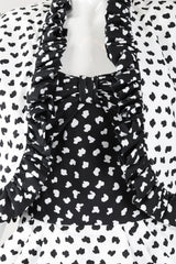 Recess Los Angeles Vintage Victor Costa Positive/Negative Splatter Dot Love Lemons Dress Set