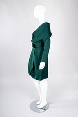 Recess Los Angeles Vintage Victor Costa Off-The-Shoulder Shawl Collar Wrap Dress