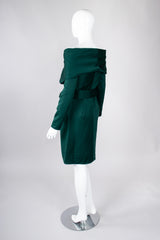 Recess Los Angeles Vintage Victor Costa Off-The-Shoulder Shawl Collar Wrap Dress