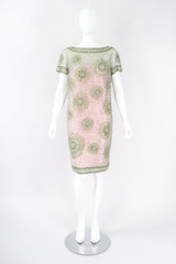Recess Los Angeles Designer Consignment Vintage Victoria Royal Beaded Mandala Bateau Sheer Shift Dress