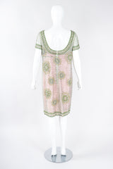 Recess Los Angeles Designer Consignment Vintage Victoria Royal Beaded Mandala Bateau Sheer Shift Dress