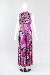 Recess Los Angeles Vintage Victoria Royal Psychedelic Pucci Inspired Wide Leg Jumpsuit