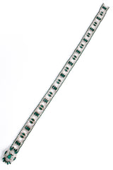 Vintage Emerald Rhinestone Metal Lace Belt flat at Recess Los Angeles