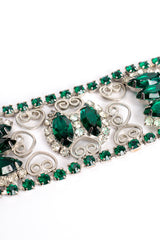 Vintage Emerald Rhinestone Metal Lace Belt stone discolor at Recess Los Angeles