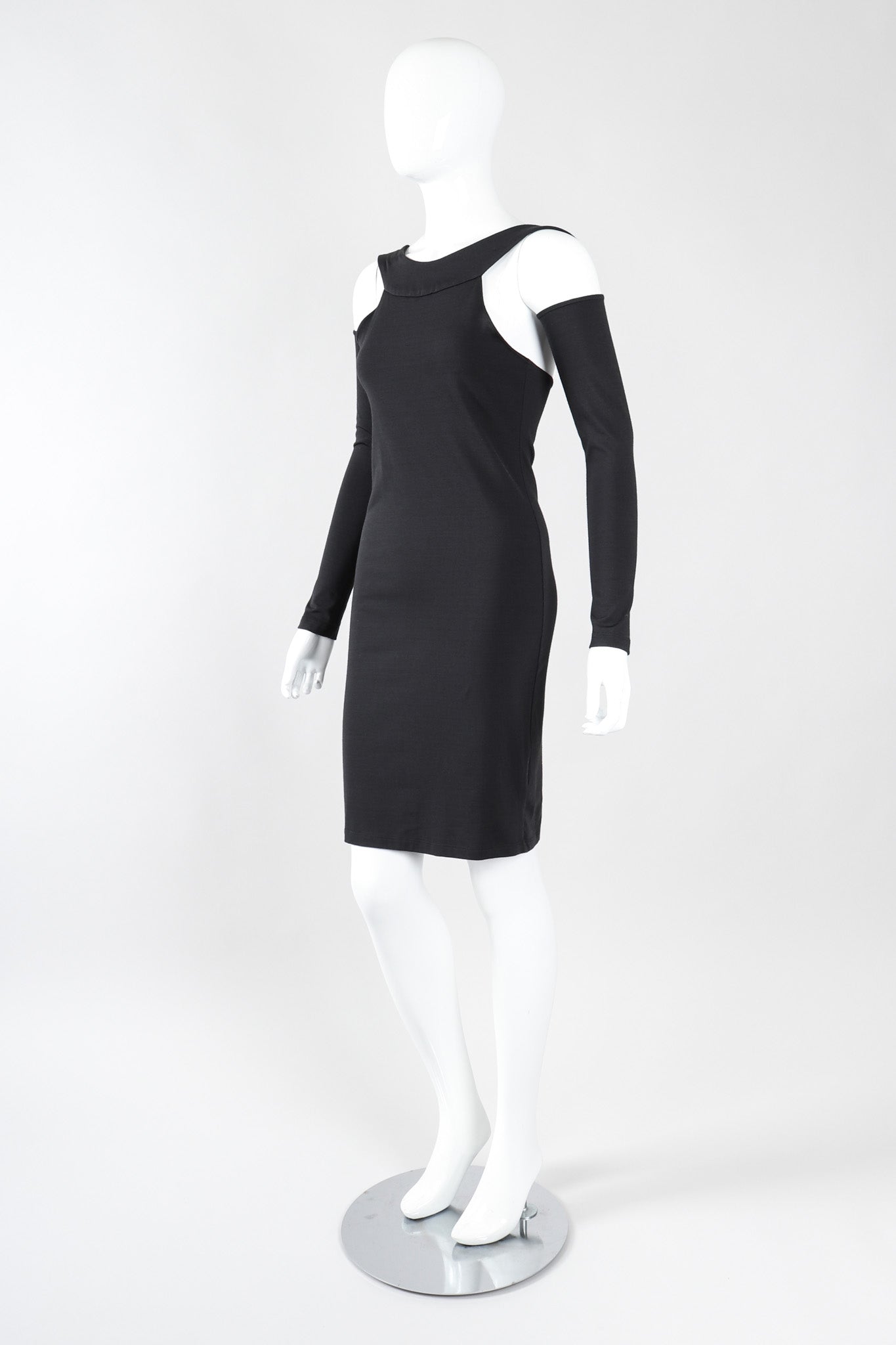 Recess Los Angeles Vintage Vivienne Westwood Anglomania Floating Sleeve Cold Shoulder Jersey Knit Halter Dress