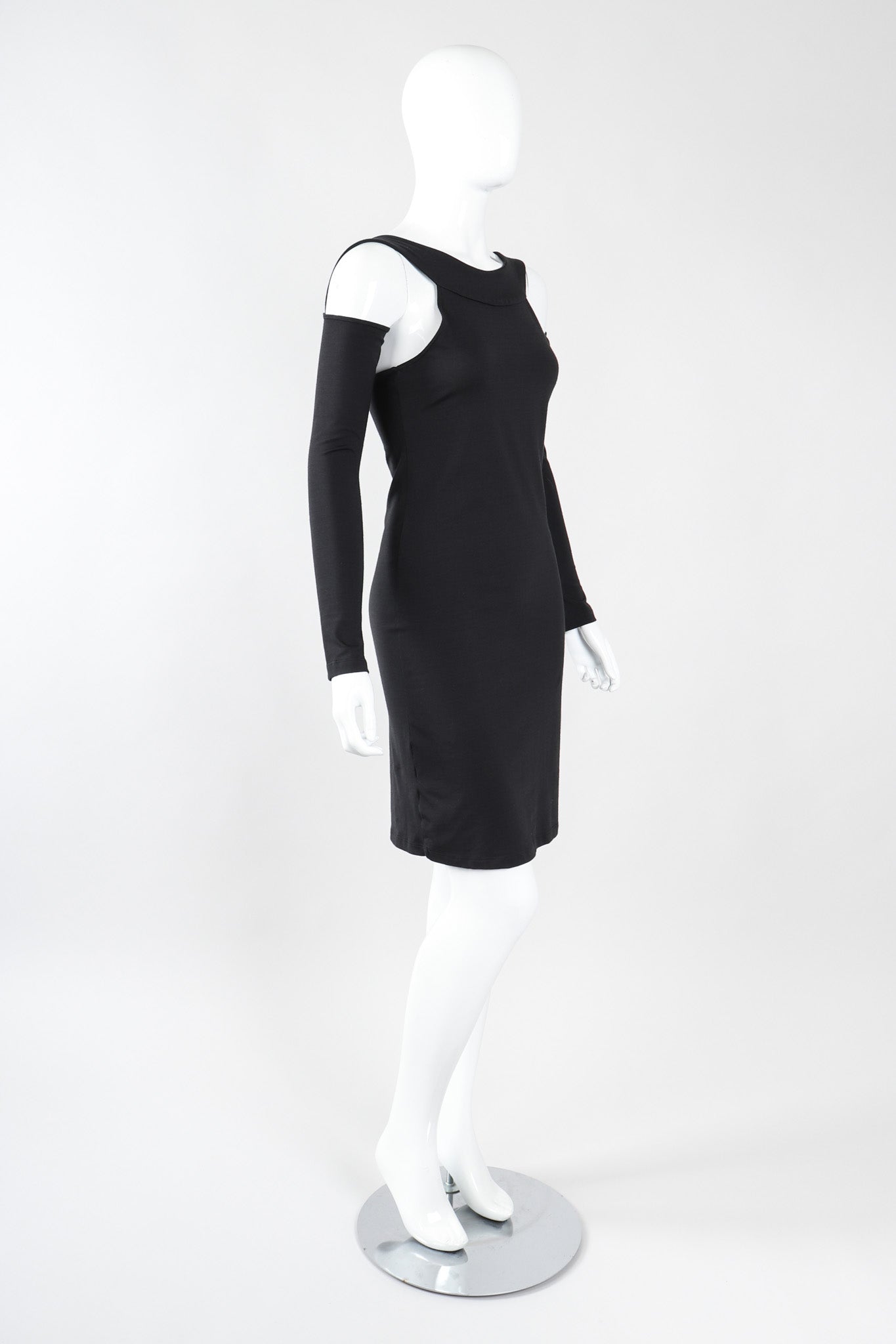Recess Los Angeles Vintage Vivienne Westwood Anglomania Floating Sleeve Cold Shoulder Jersey Knit Halter Dress