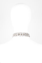 Vogue Jewelry Vintage Faceted Silver Stone Art Deco Step Choker