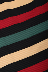 Vintage Michaele Vollbracht Light Boxy Top Matching Button Skirt Striped Set Mushrooms Leaves Olives