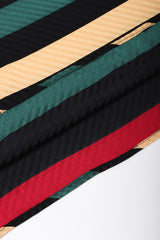 Vintage Michaele Vollbracht Light Boxy Top Matching Button Skirt Striped Set Mushrooms Leaves Olives