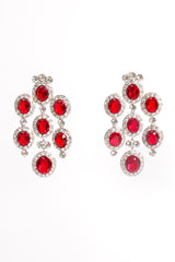 Vintage Ruby Rhinestone Chandelier Earrings at Recess Los Angeles