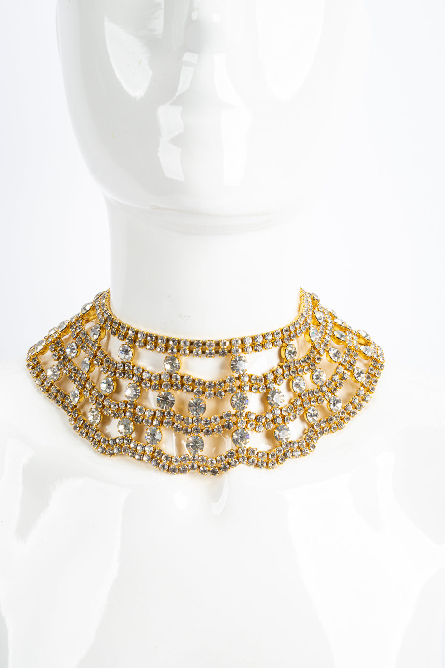 Rhinestone collar necklace by Weiss mannequin front @recessla