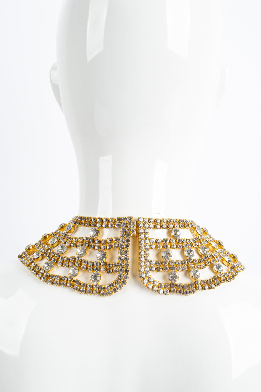 Rhinestone collar necklace by Weiss mannequin back @recessla