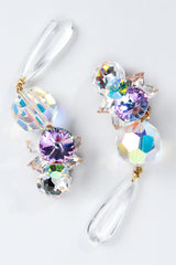 Vintage Wendy Gell Iridescent Crystal Teardrop Earrings at Recess Los Angeles