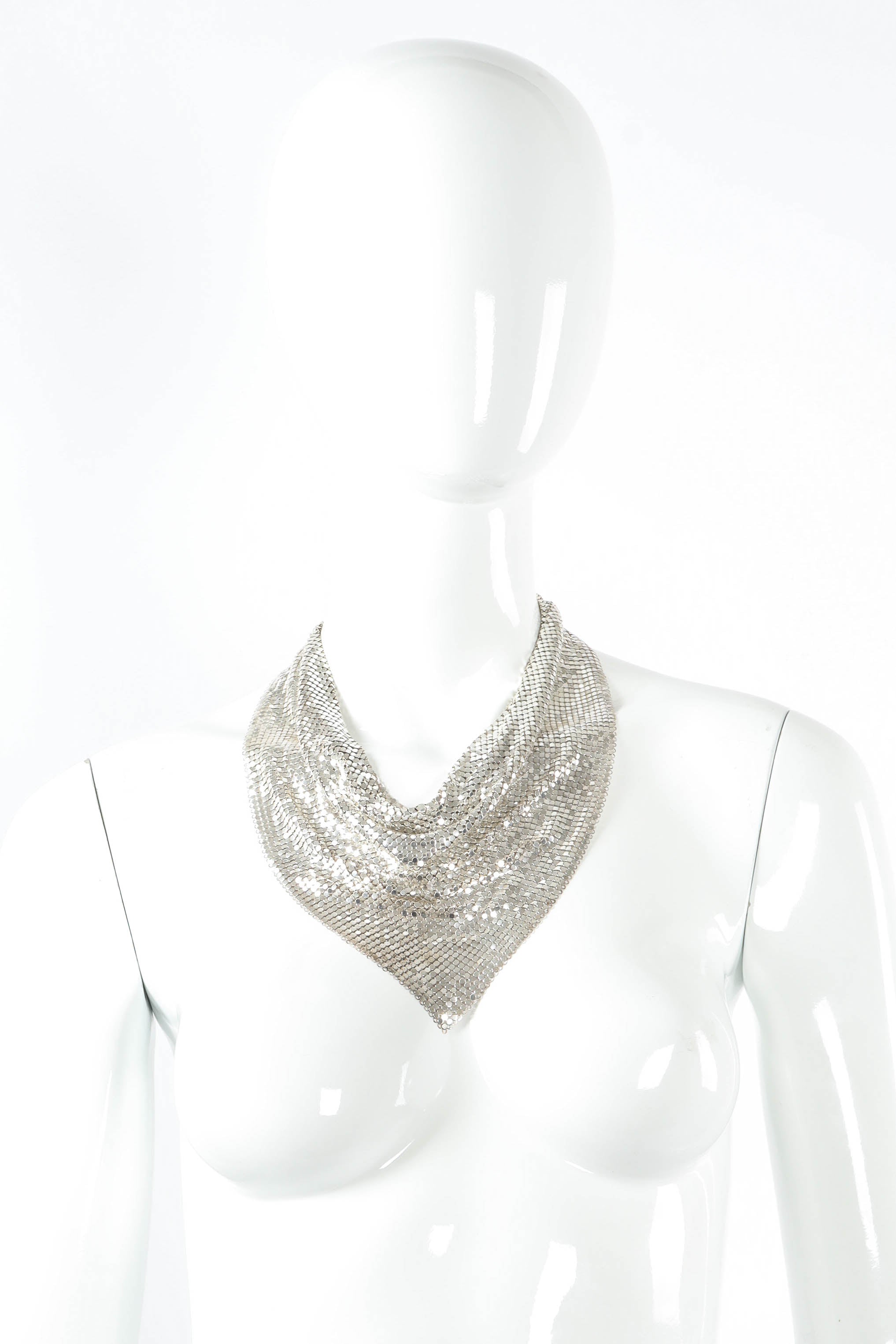 Vintage Whiting & Davis Chain Mesh Bib Necklace on mannequin @ Recess Los Angeles