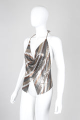 Recess Los Angeles Unsigned Vintage Mixed Metal Mesh Handkerchief Halter Top Whiting Davis