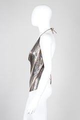 Recess Los Angeles Unsigned Vintage Mixed Metal Mesh Handkerchief Halter Top Whiting Davis