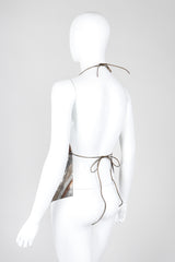 Recess Los Angeles Unsigned Vintage Mixed Metal Mesh Handkerchief Halter Top Whiting Davis