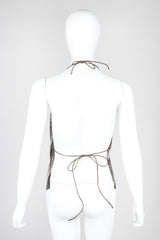 Recess Los Angeles Unsigned Vintage Mixed Metal Mesh Handkerchief Halter Top Whiting Davis