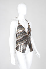 Recess Los Angeles Unsigned Vintage Mixed Metal Mesh Handkerchief Halter Top Whiting Davis