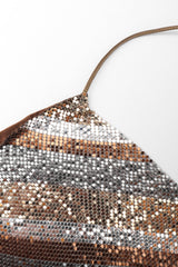 Recess Los Angeles Unsigned Vintage Mixed Metal Mesh Handkerchief Halter Top Whiting Davis