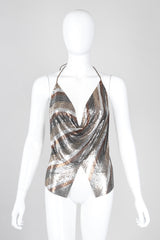 Recess Los Angeles Unsigned Vintage Mixed Metal Mesh Handkerchief Halter Top Whiting Davis