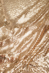 Recess Los Angeles Designer Consignment Vintage Whiting & Davis Draped Liquid Gold Metal Mesh Twist Top II