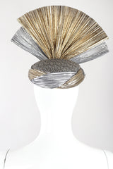 Recess Los Angeles Designer Consignment Vintage Whittall & Shon Metallic Lamé Crystal Fan Fortune Teller Hat